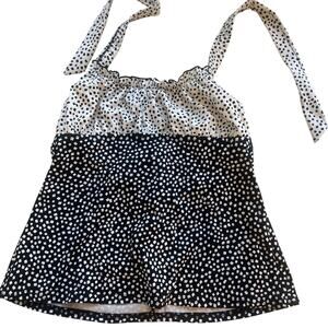 24th Ocean Black White Halter Tankini Top - Size Medium